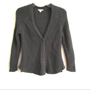 Caslon dark gray button front cardigan MP